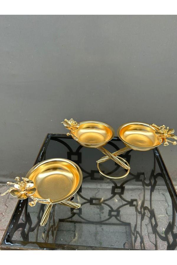 Azade Home Tomurcuk Çiçekli 2’Li Ve Tomurcuk Çiçekli Tekli Çerezlik Set - Image 1