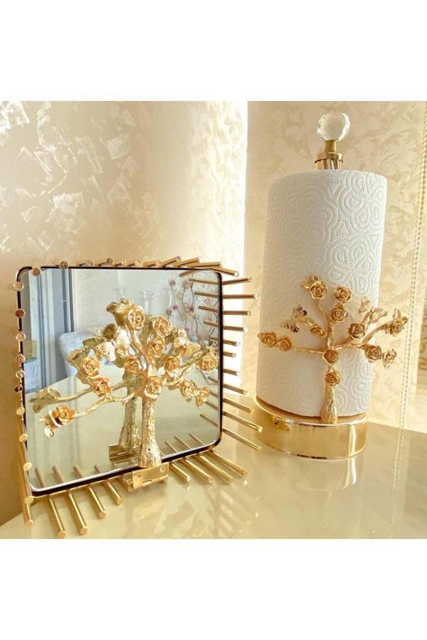 Azade Home Pirinç Kelebek Rulo Ve Kelebek Kare Peçete - Image 1