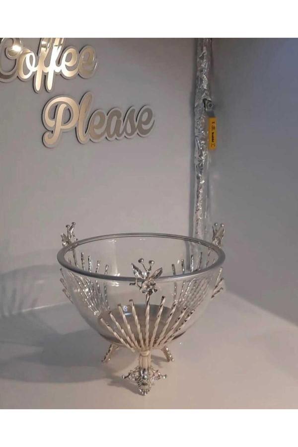 Azade Home Gümüş Pirinç Japongül Çubuk Salata Kase - Image 1