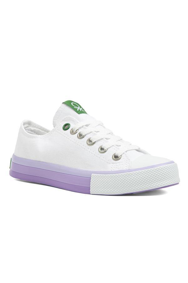 Benetton® | BN-30176 - 3374 Beyaz Lila  - Kadın Spor Ayakkabı - Image 1