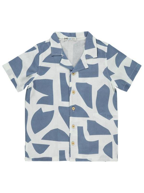 Civil Boys Kendinden Desenli 6-9 Yaş Gömlek - Mavi8-9 Yaş - Image 1