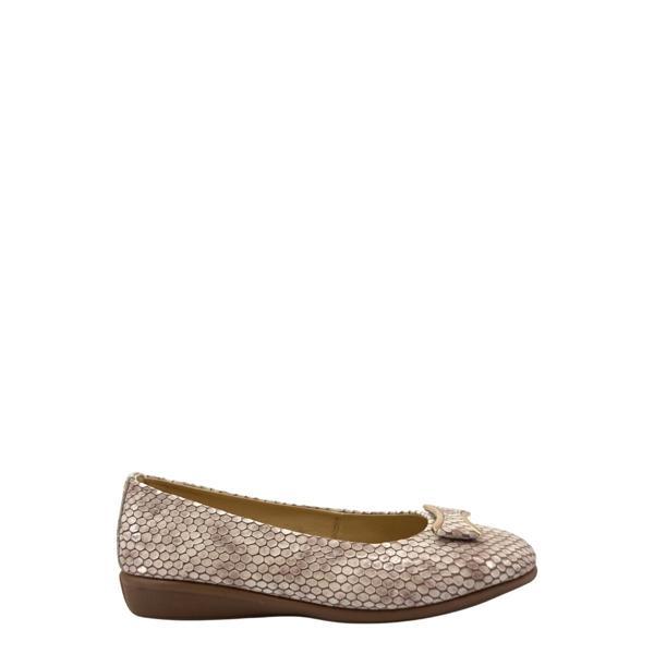 Albini 26143233 Hakiki Deri Kroko Desenli Kadın Babet Ayakkabı - Image 1