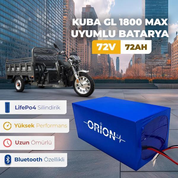 KUBA GL 1800 MAX UYUMLU LIFEPO4 72V 72AH BATARYA BLUETOOTHLU - Image 1