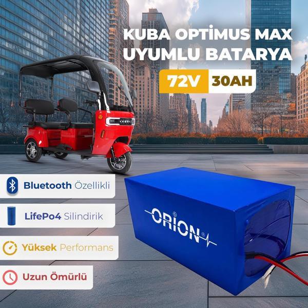 KUBA OPTİMUS MAX UYUMLU LIFEPO4  72V 30AH  BATARYA BLUETOOTHLU - Image 1