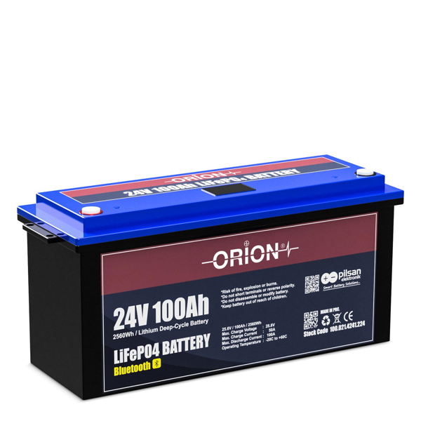 ORION AKÜ LIFEPO4 24100B 24V 100AH BLUETOOTH EKRANLI - Image 1