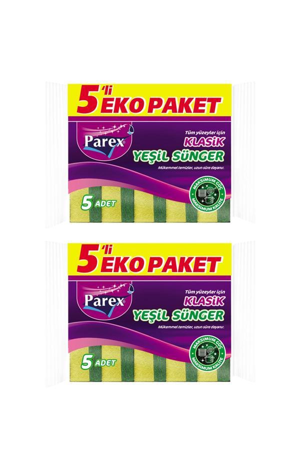 Klasik Yeşil Sünger Düz 5'li Paket İkili Set - Image 1