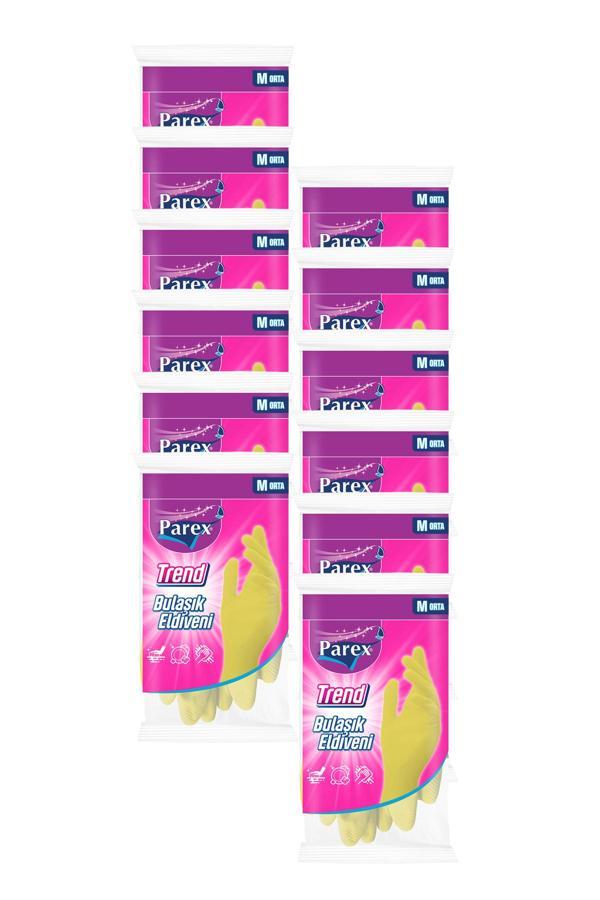 Trend Bulaşık Eldiveni Orta Boy 12 Paket 1 Koli - Image 1