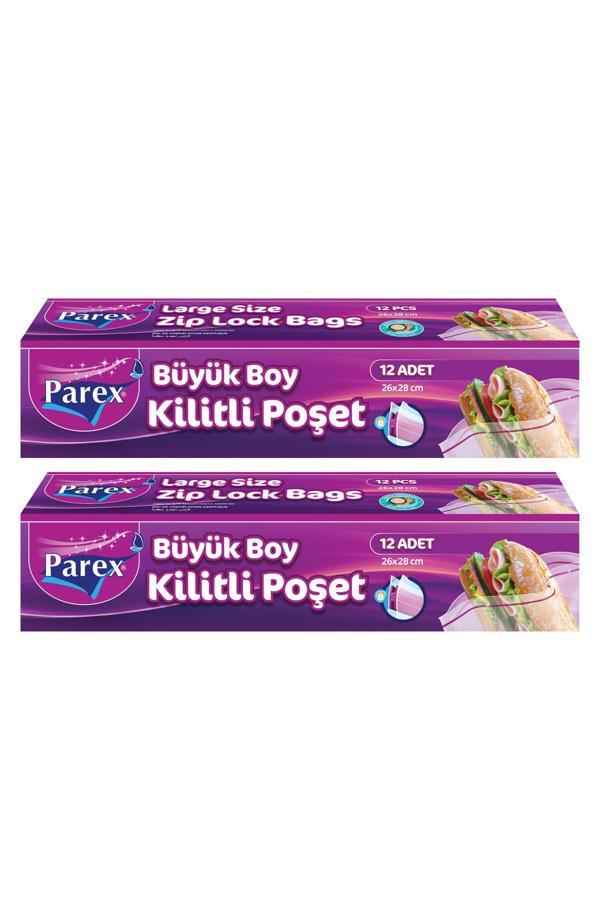 Kilitli Buzdolabı Poşet Büyük Boy 12'li 26 x 28 cm İkili Set - Image 1