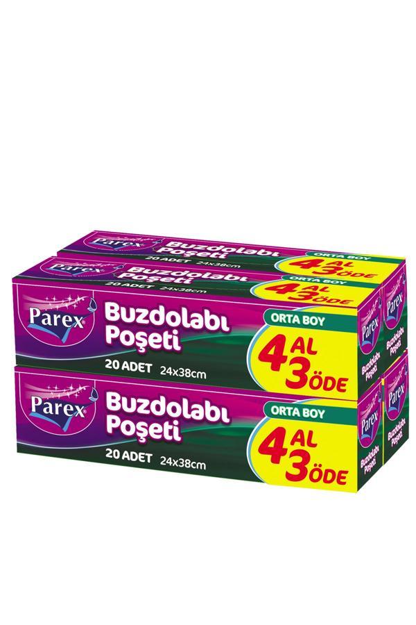 Buzdolabı Poşeti Orta Boy 4 Al 3 Öde (4*20) 24 x 38 cm 12 Paket 1 Koli - Image 1