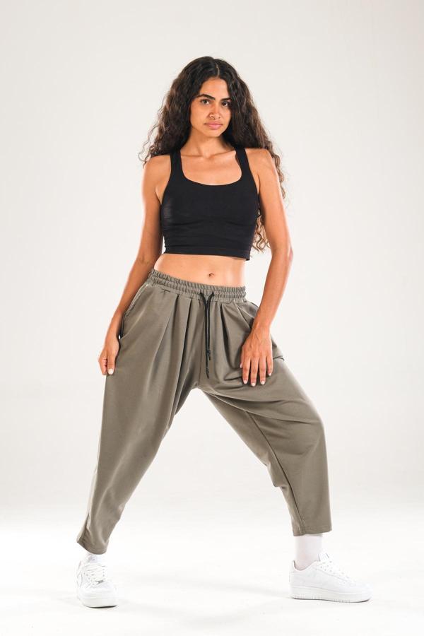 Yeşil Pileli Jogger Pantolon - Image 1