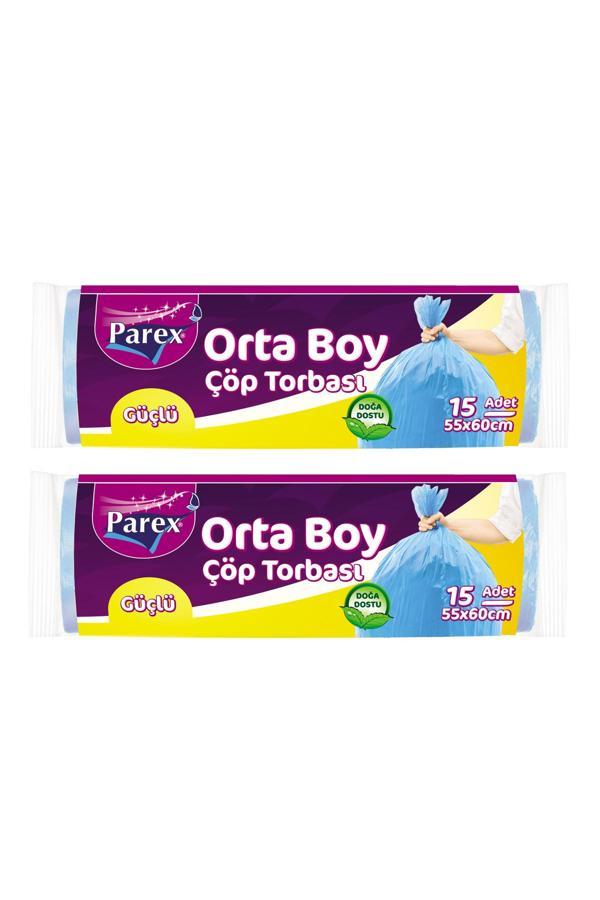 Güçlü Çöp Torbası Orta Boy 15'li 55 x 60 cm İkili Set - Image 1