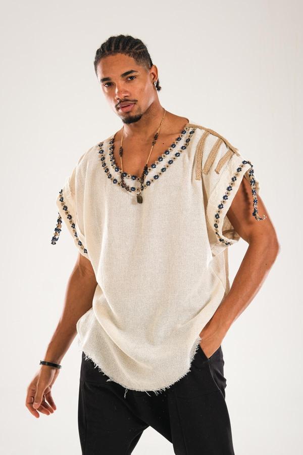 Buldan Kumaş Oversize Tasarım T-Shirt - Image 1