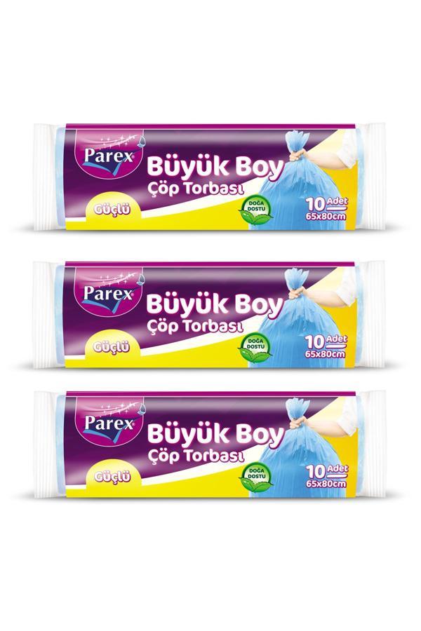 Güçlü Çöp Torbası Büyük Boy 10'lu 65 x 80 cm Üçlü Set - Image 1