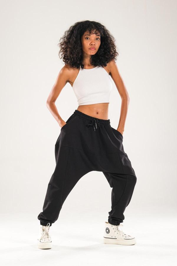 Siyah Harem Jogger Pantolon - Image 1
