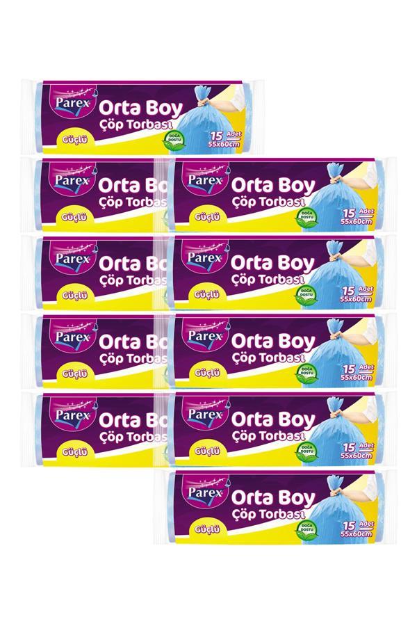 Güçlü Çöp Torbası Orta Boy 15'li 55 x 60 cm 10 Paket - Image 1