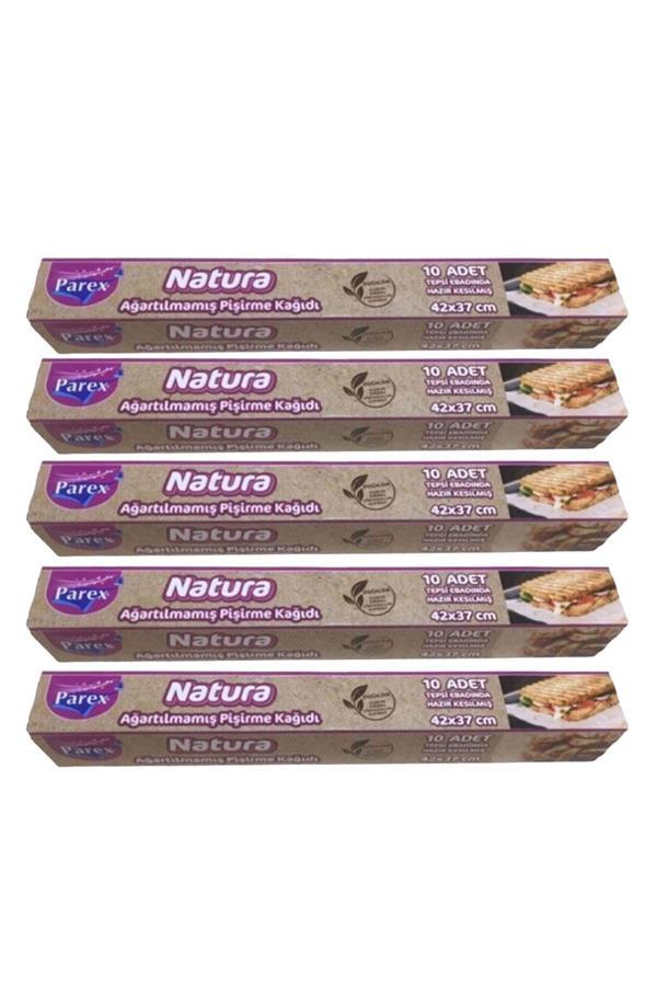 Natura Ağartılmamış Hazır Kesilmiş Pişirme Kağıdı 10’lu 5 Paket - Image 1