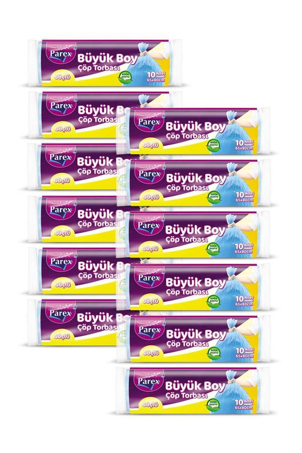 Güçlü Çöp Torbası Büyük Boy 10'lu 65 x 80 cm 12 Paket - Image 1