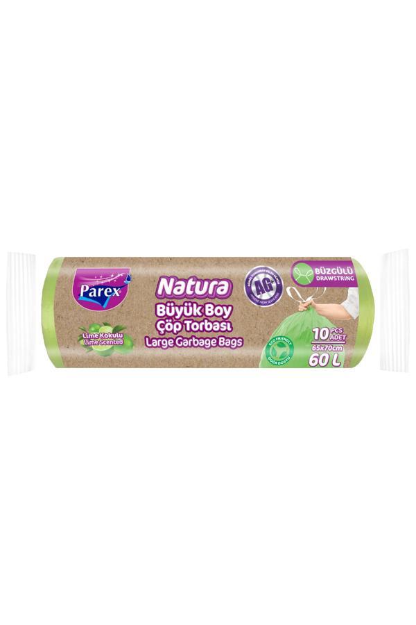 Natura Büzgülü Çöp Torbası Büyük Boy 10'lu 65 x 70 cm - Image 1