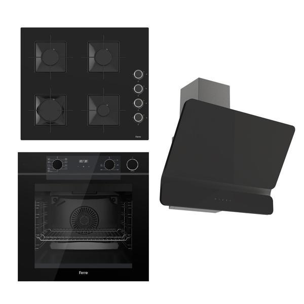 Ferre STEAMART-FRYART  Serisi Siyah Set (SS205 + QEP64CS +D080 ) - Emaye Izgara - Image 1