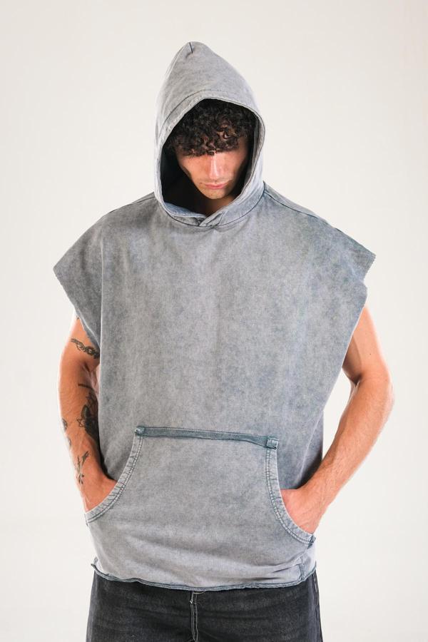 Premium Kapüşonlu Gri Sweat - Image 1