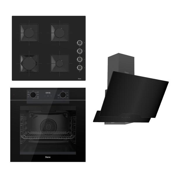 Ferre FRYART-SILENTART Serisi Siyah Set (SS205 + QEP63CS +D063 ) - Emaye Izgara - Image 1