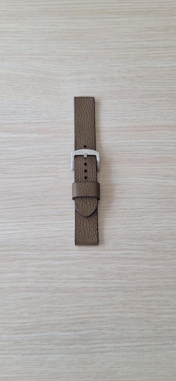 22 mm Gümüş Renk Uyumlu Premium Elyapımı (Hand Made) Çift Kat Gerçek Deri Kordon - Image 1