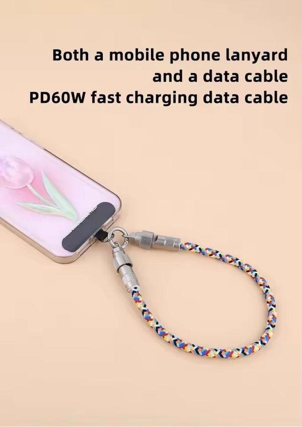 Bilek Askı Tarzında  Pd 60W C'den C'ye Şarj Kablosu Çinko Alaşımlı Ios ve Android Uyumlu - Image 1