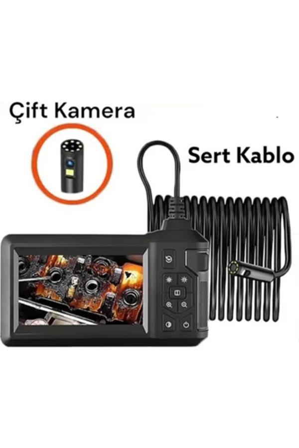 Endüstriyel Endeskop Kamera 20 mt Sert kablo 4.3 Ekranlı 8mm Çift kameralı - Image 1