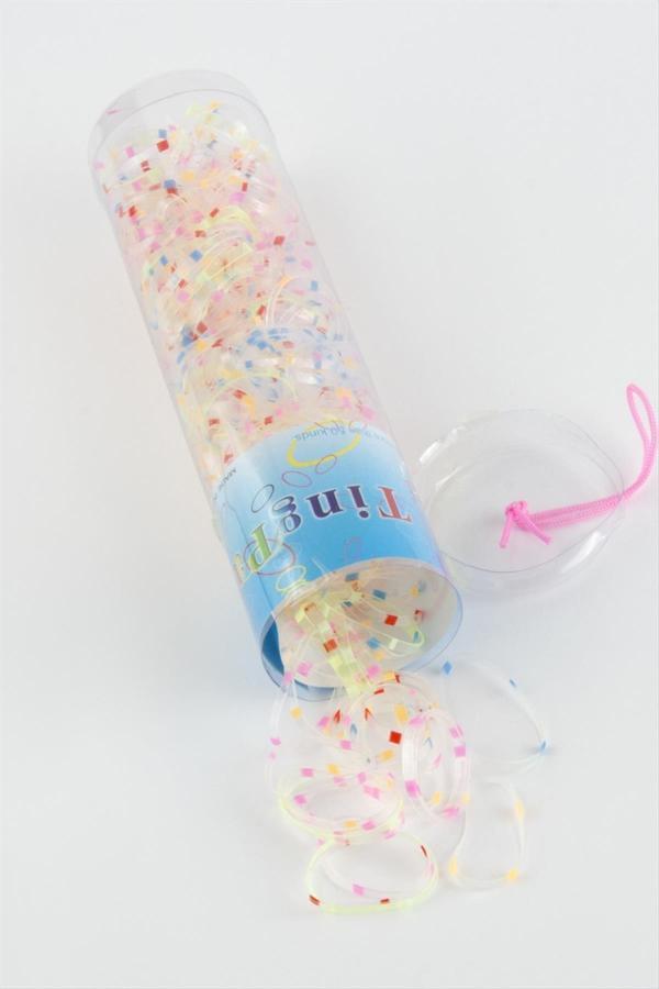 Şeffaf Renkli Kopmayan Lastik Toka Perma Lastik Toka - Image 1