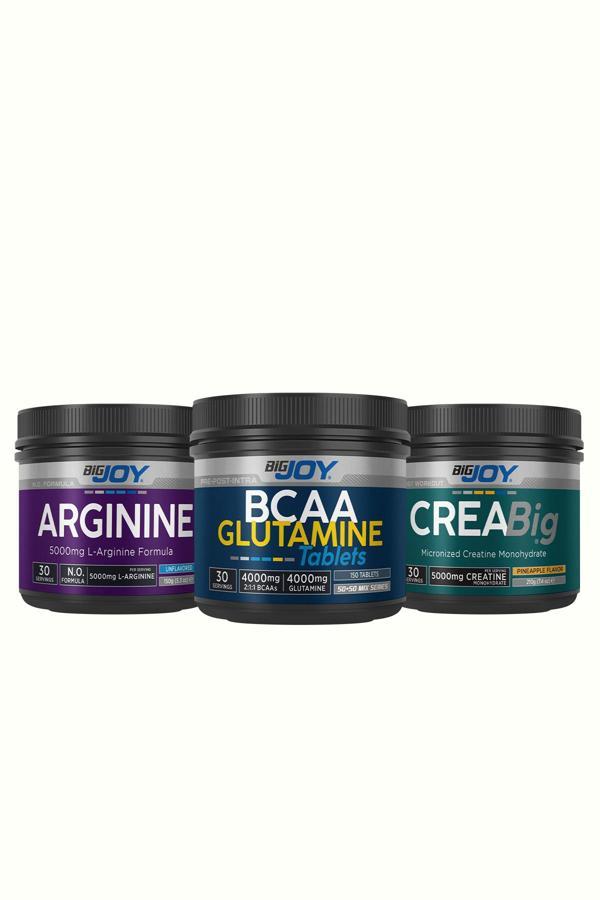 Bigjoy Sports Creabig( Kreatin ) Ananas 210Gr +Arginine(Arjinin ) 150Gr +Bcaa+Glutamine 150 Tablet - Image 1