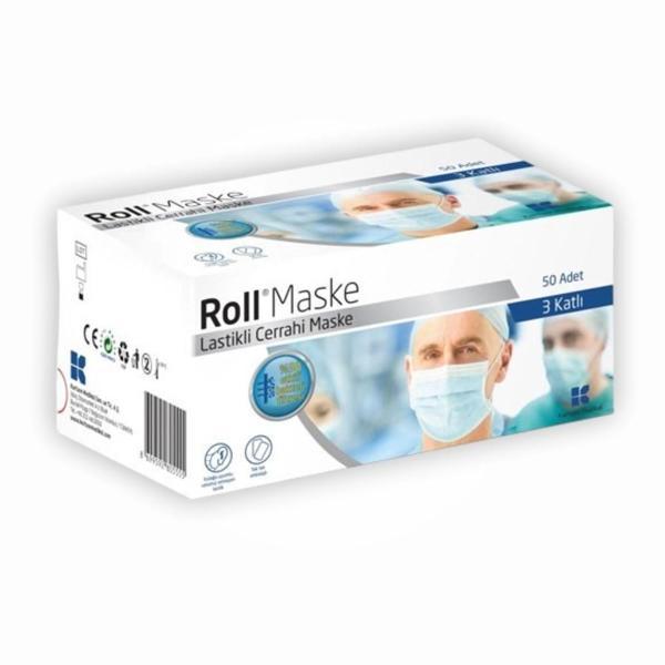Roll Steril Maske Lastikli (3 Katlı) 50'li Kutu - 1 Kutu - Image 1
