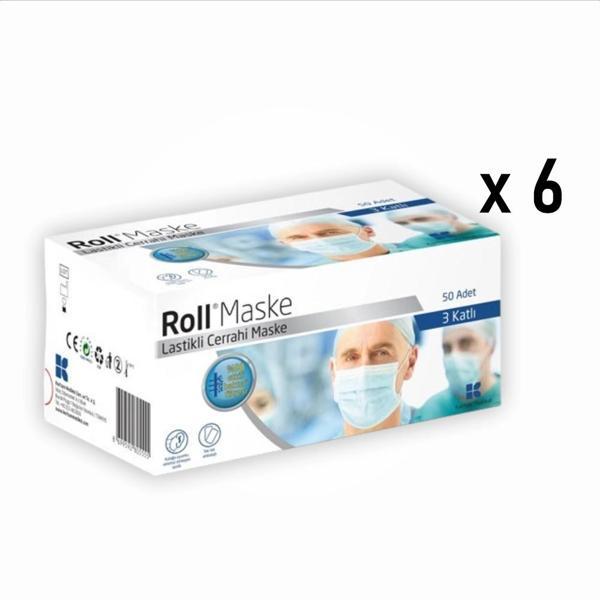 Roll Steril Maske Lastikli (3 Katlı) 50'li Kutu - 6 Kutu - Image 1