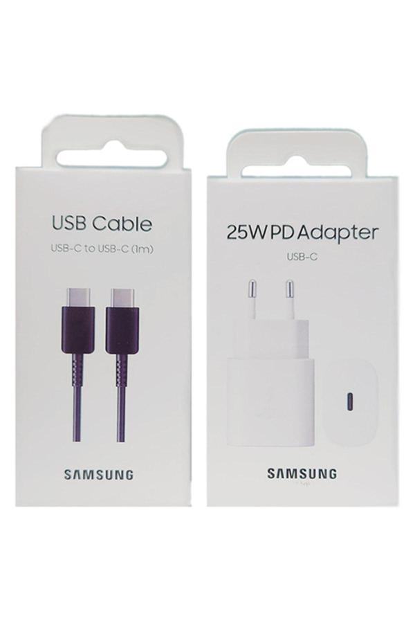 Samsung Orijinal Pd 25W Hızlı Şarj Adaptörü ( Ep-Ta800N ) Ve Siyah Usb-C Kablo ( Ep-Da705) Türkiye Garantili - Image 1