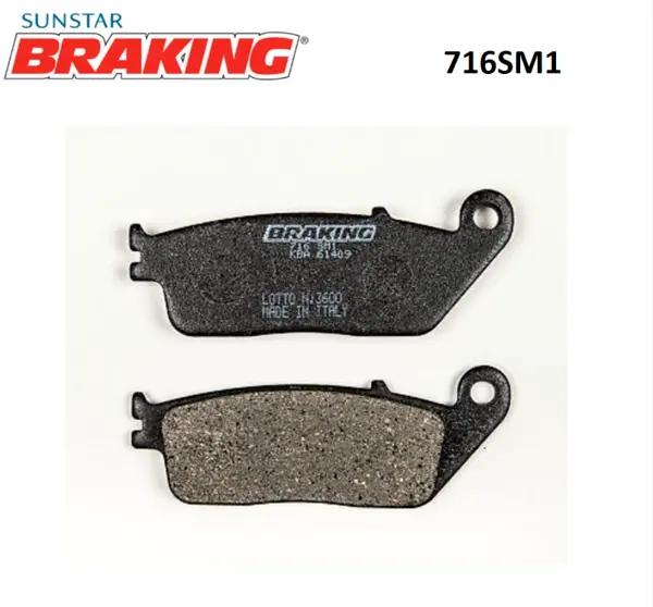 Braking 716Sm1 2017-2023 Kawasaki Z 650 Uyumlu Ön Fren Balatası Yarı Metalik Balata - Image 1