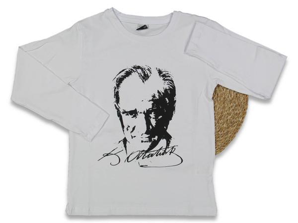 Çocuk  Atatürk Baskılı Uzun Kol Tişört BGL-ST03984 - Image 1