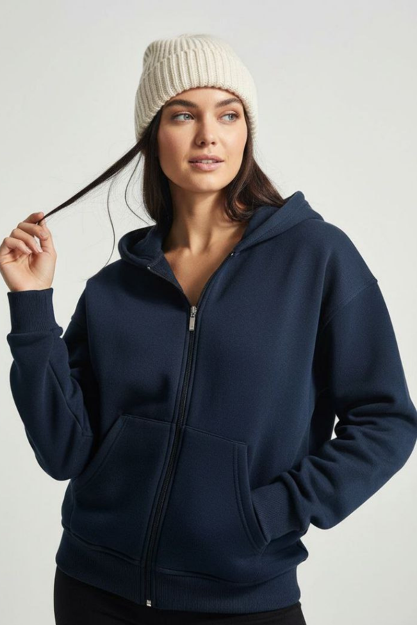 Balenbi Kadın 3 İplik İçi Polarlı Kapüşonlu Sweat Hırka 1110 - Image 1