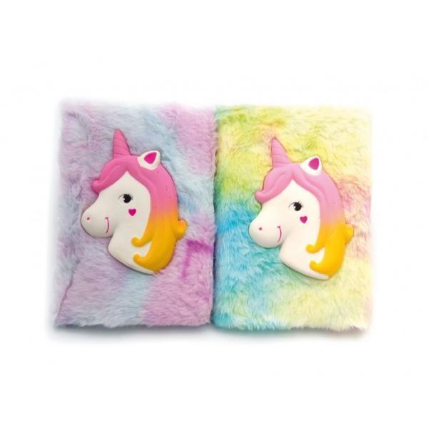 Büro Ev Ofis Hediyesi için Kabartmalı Unicorn Peluş Hatıra Defteri - Image 1