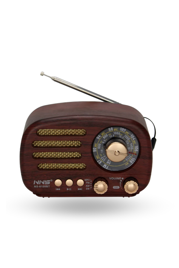 Büro Ev Ofis Hediyesi için Mini Ahşap Şarjlı Retro Oval Tasarım Radyo - Image 1