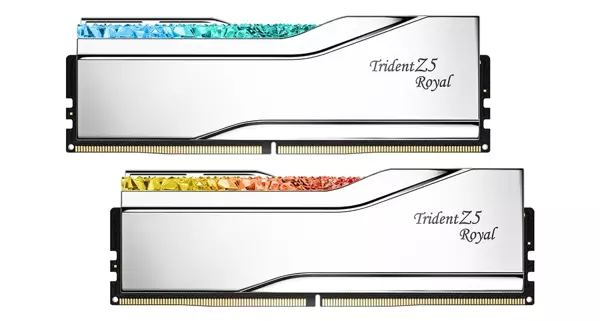 GSKILL Trident Z Royal Silver RGB 48GB (2x24GB) 8400MHz CL40 DDR5 Gaming Ram (F5-8400J4052G24GX2-TR5S) - Image 1
