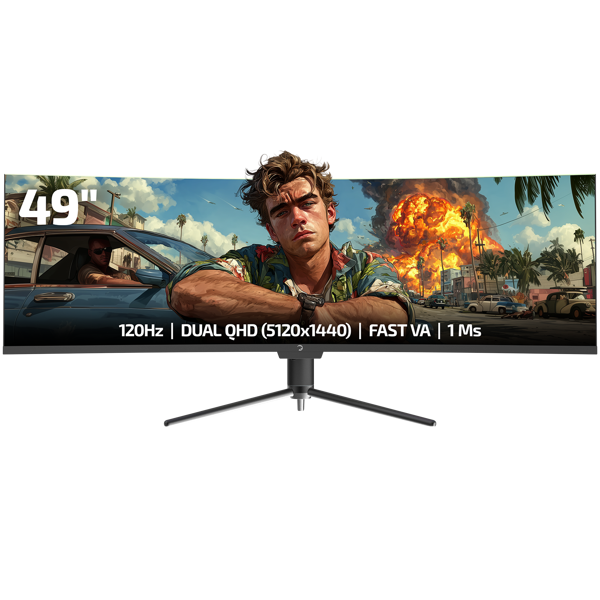 GamePower Kora DQ49 49'' 120Hz Dual QHD RGB Fast VA Curved Gaming Monitör - Image 1
