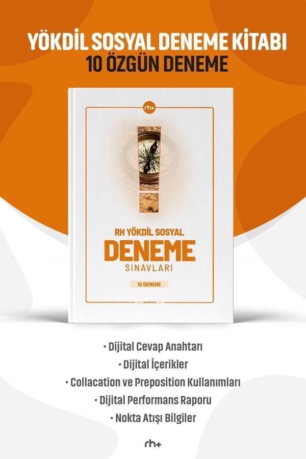 10 Adet Yökdil Sosyal Denemeleri - Açıklamalı Cevap Anahtarı - Performans Raporlu Uygulama Desteği - RH Pozitif Yayınları - Image 1