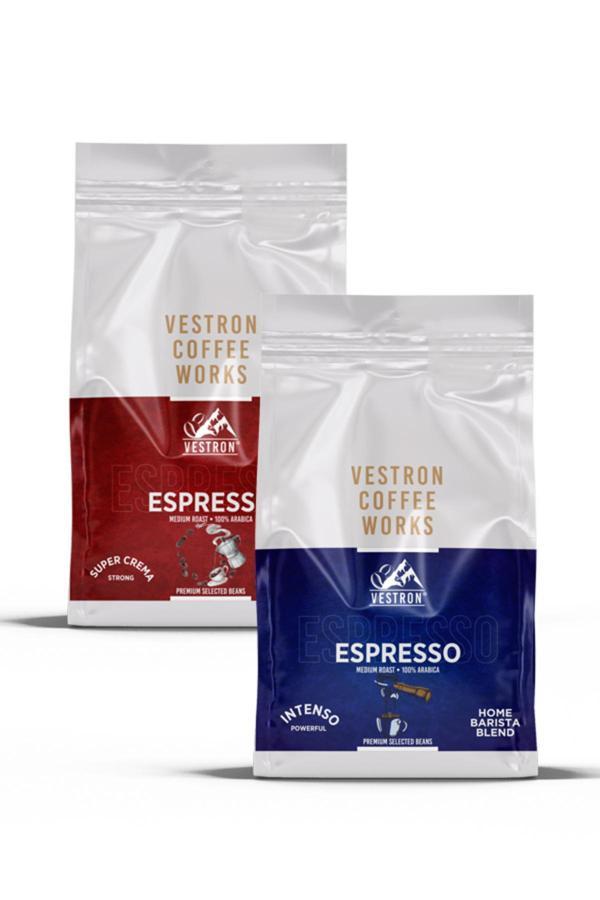 Vestron Espresso Home Barista Blend Süper 2'Li Paket 2X500Gr Çekirdek Kahve %100 Arabica Medium Roast - Image 1