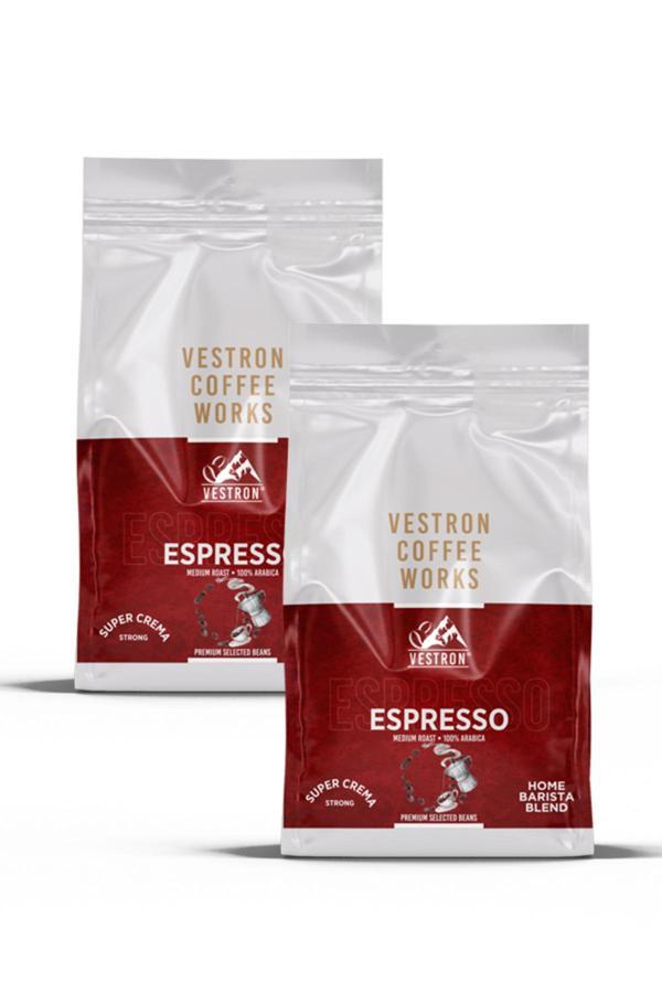 Vestron Espresso Home Barista Blend Süper Crema Strong 1Kg Çekirdek Kahve %100 Arabica Medium Roast - Image 1