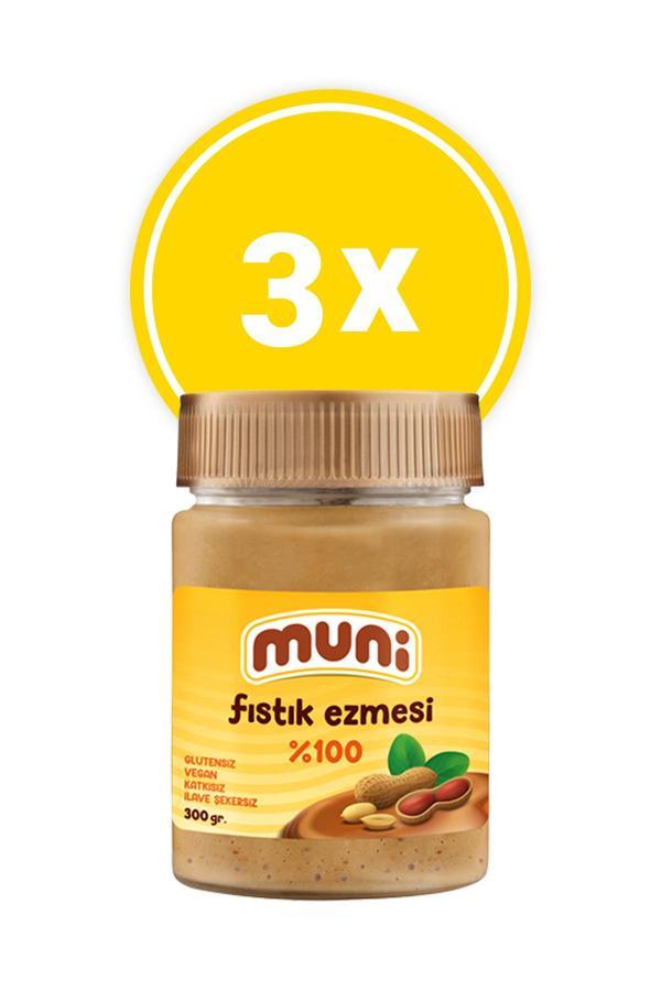 Muni 100% Fıstık Ezmesi, 300 G X 3 Adet - Image 1