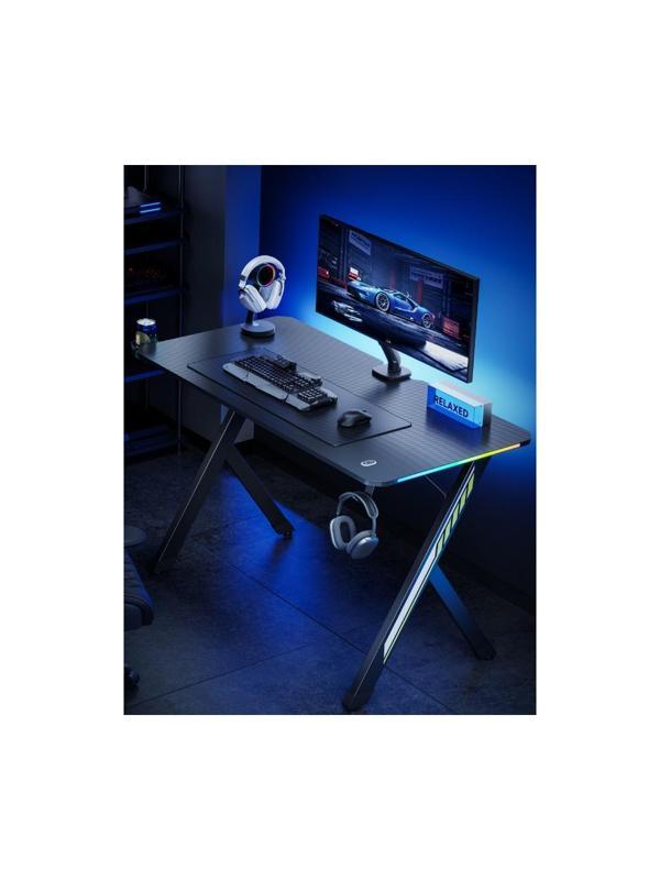 Digitus Rgb Işıklı Oyuncu Masası – 120X60 cm | Kulaklık Askısı ve Bardaklık Dahil - Image 1