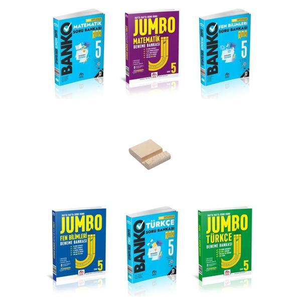 5. Sınıf Banko - Jumbo Matematik Fen ve Türkçe 6lı Set + Telefon Standı - Model Eğitim Yayınları - Image 1
