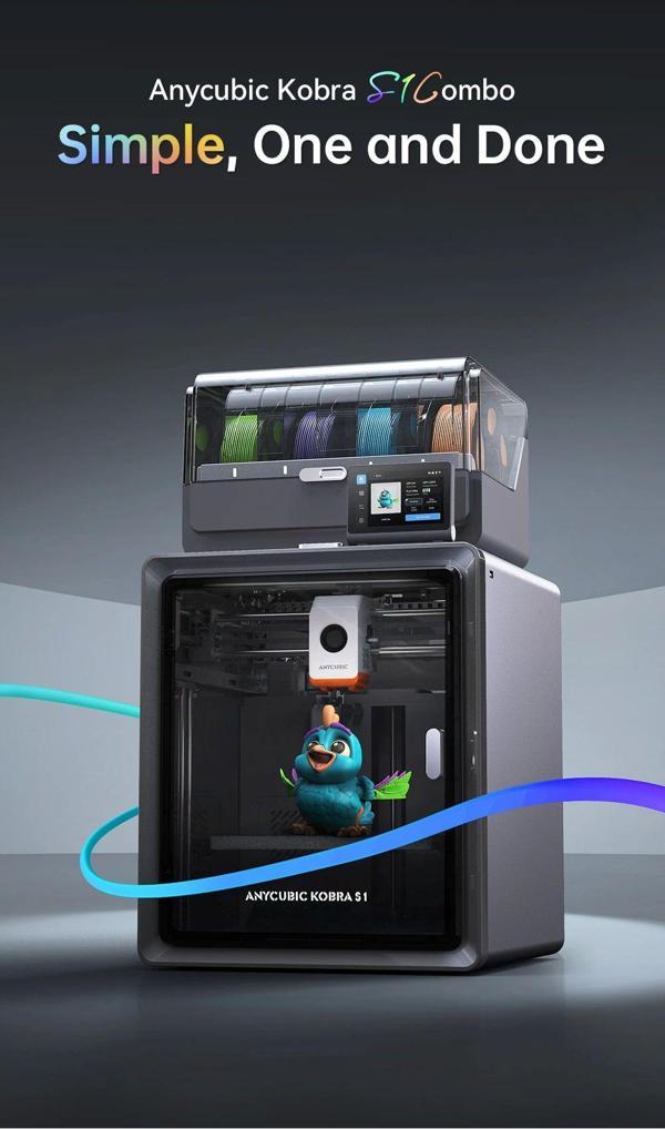 Anycubic Kobra S1 Combo 3D Printer Yeni Versiyon - Image 1