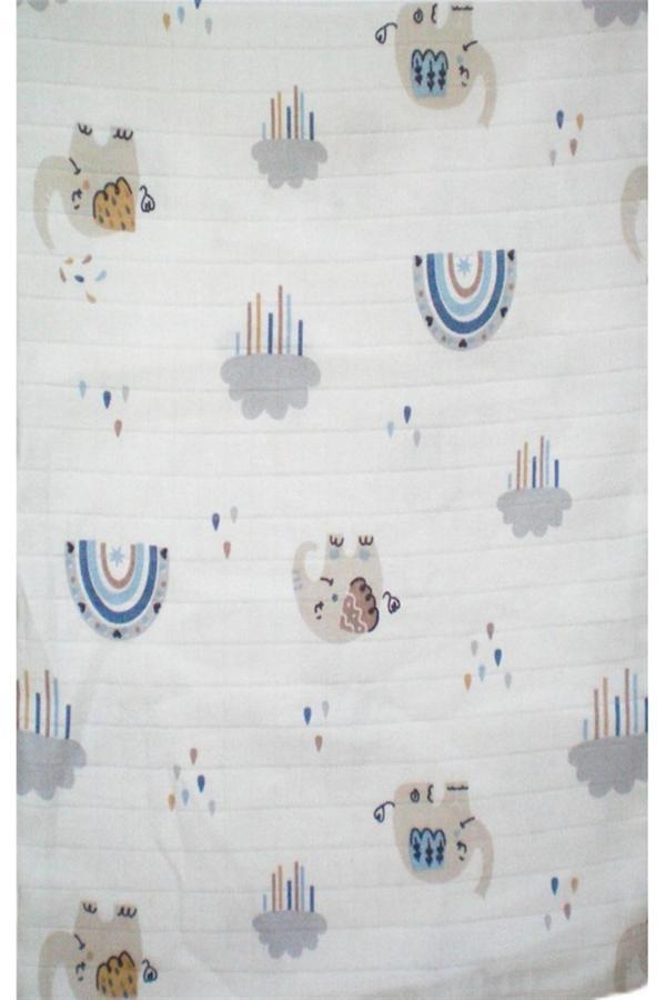 More Home Müslin Bebek Yastık Kılıfı 35x45 % 100 Pamuklu Filli Bulutlu - Image 1