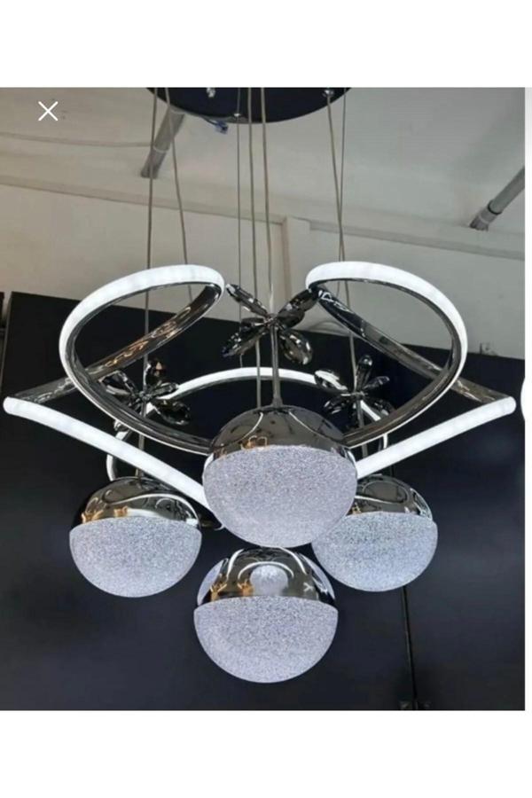 MODERN LÜKS SALON MODEL DRON LEDLİ 3 RENK KROM SARKIT AVİZE - Image 1