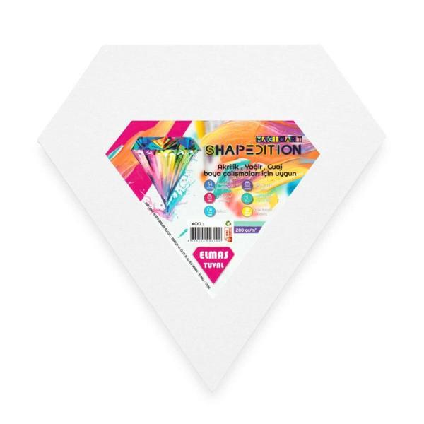 Supertrend Shapedition Elmas Şekilli Tuval 23x23 cm. - Image 1